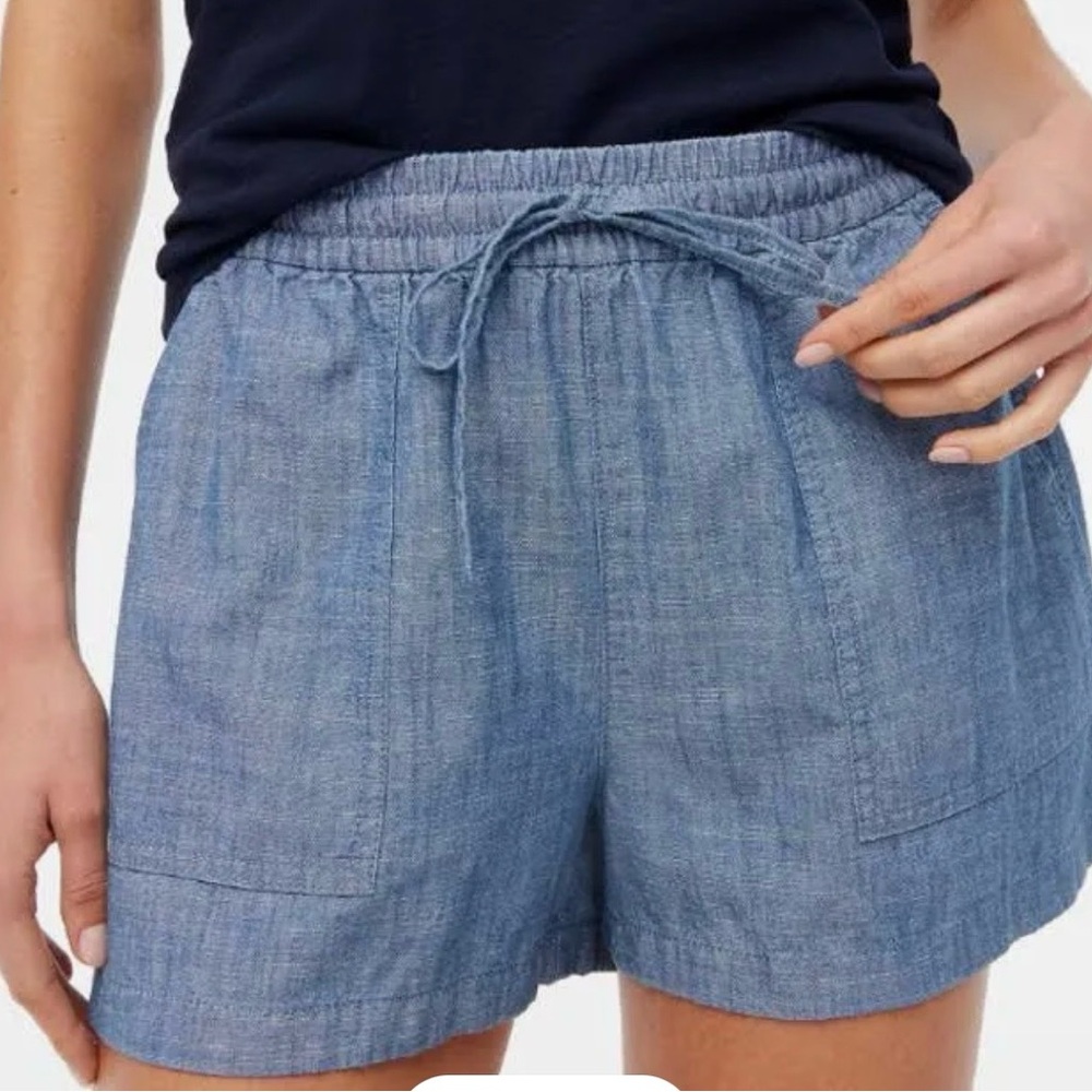 J. Crew High Waist Chambray Shorts